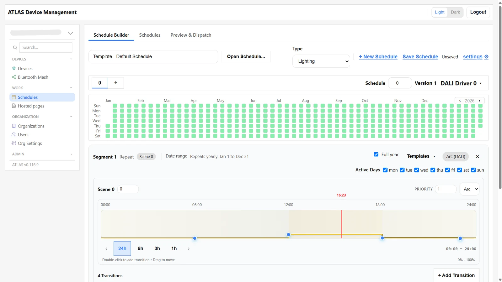 ATLAS device management dashboard