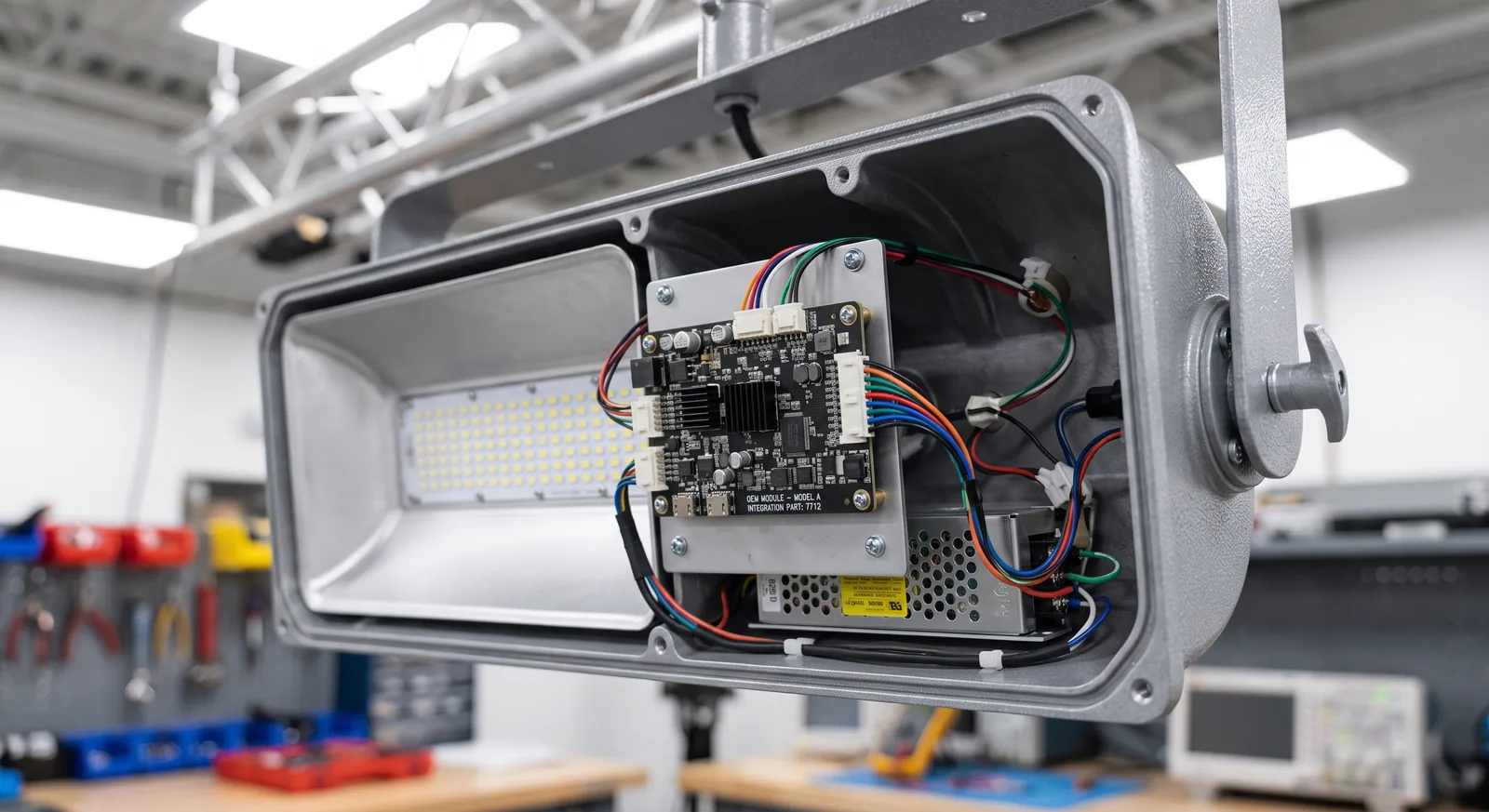Compact OEM module integrated inside a luminaire
